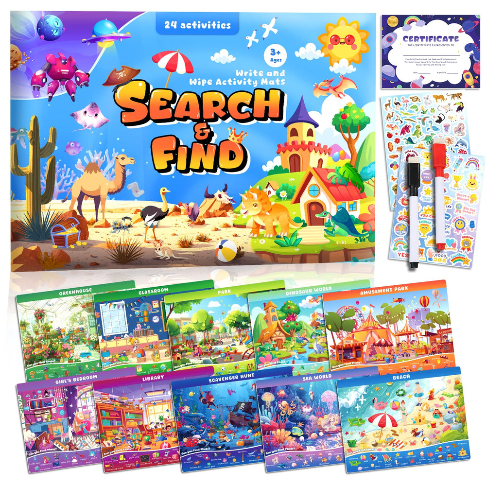 Underbartliv Search and Find Cards set with vivid scenes for early learning