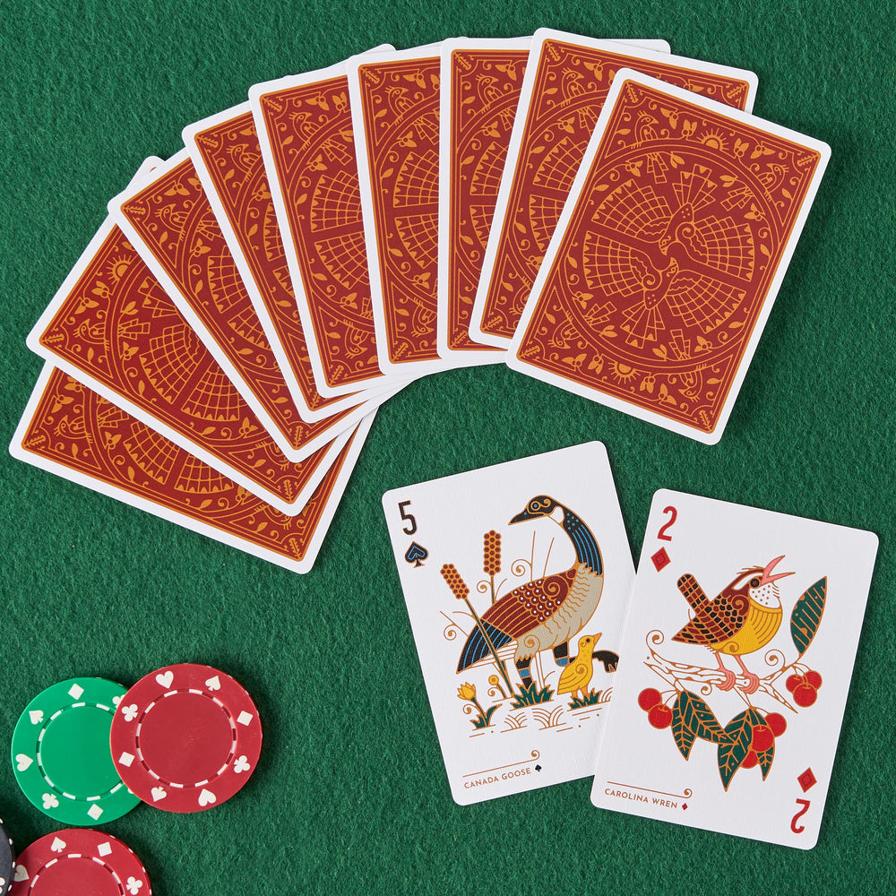 Underdog Games Bird in the Hand deck art card 06 showcases variety of North American species for gifting.