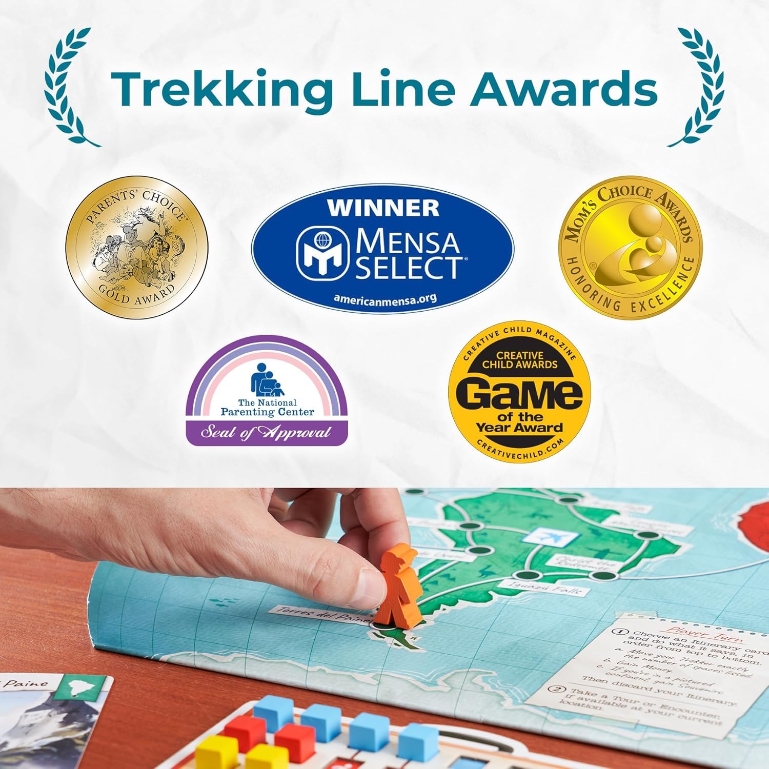 Underdog Games Trekking the World 2nd Edition included components enable easy in-box setup.