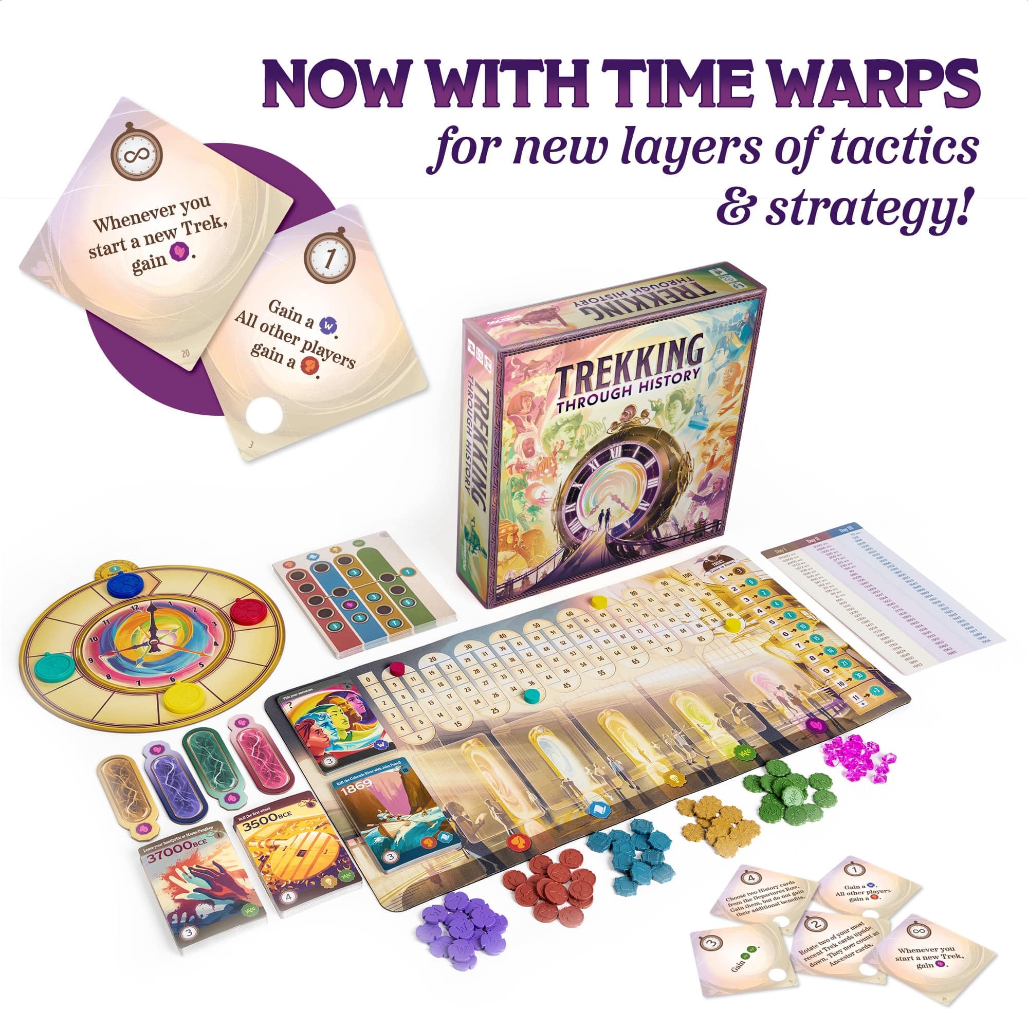 Underdog Games Trekking Through History Time-Warp Mini Expansion adds optional time powers.