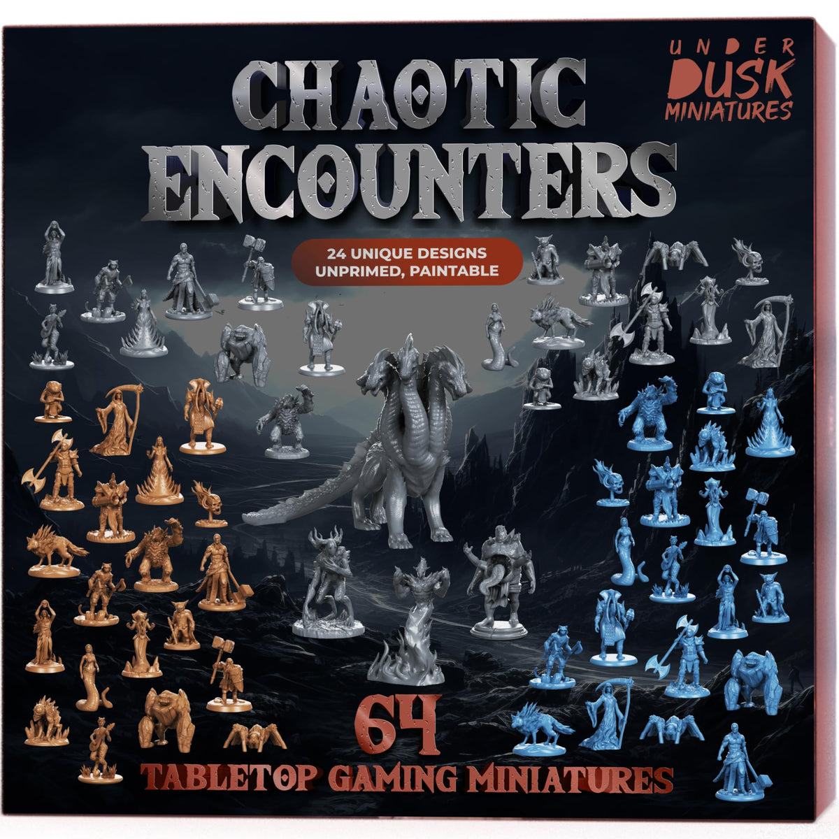 Underdusk Chaotic Encounters bulk miniatures for dynamic D&D battles and immersive storytelling.