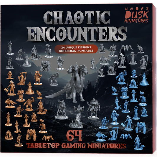 Underdusk Chaotic Encounters bulk miniatures for dynamic D&D battles and immersive storytelling.