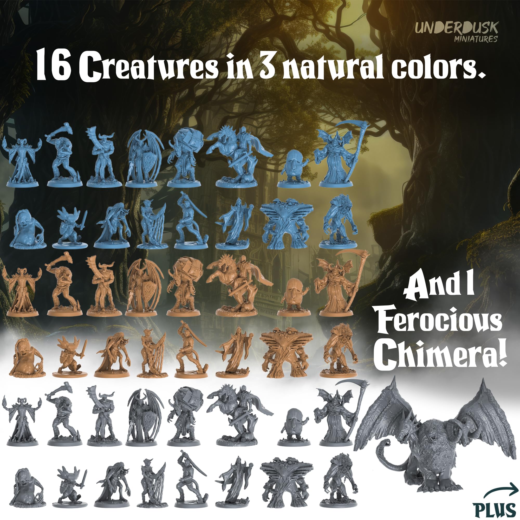 Underdusk frightful creature unpainted miniature, perfect for customization and storytelling sessions.