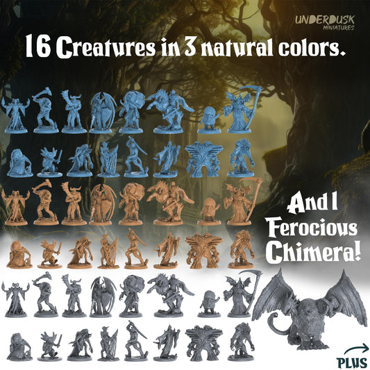 Underdusk frightful creature unpainted miniature, perfect for customization and storytelling sessions.