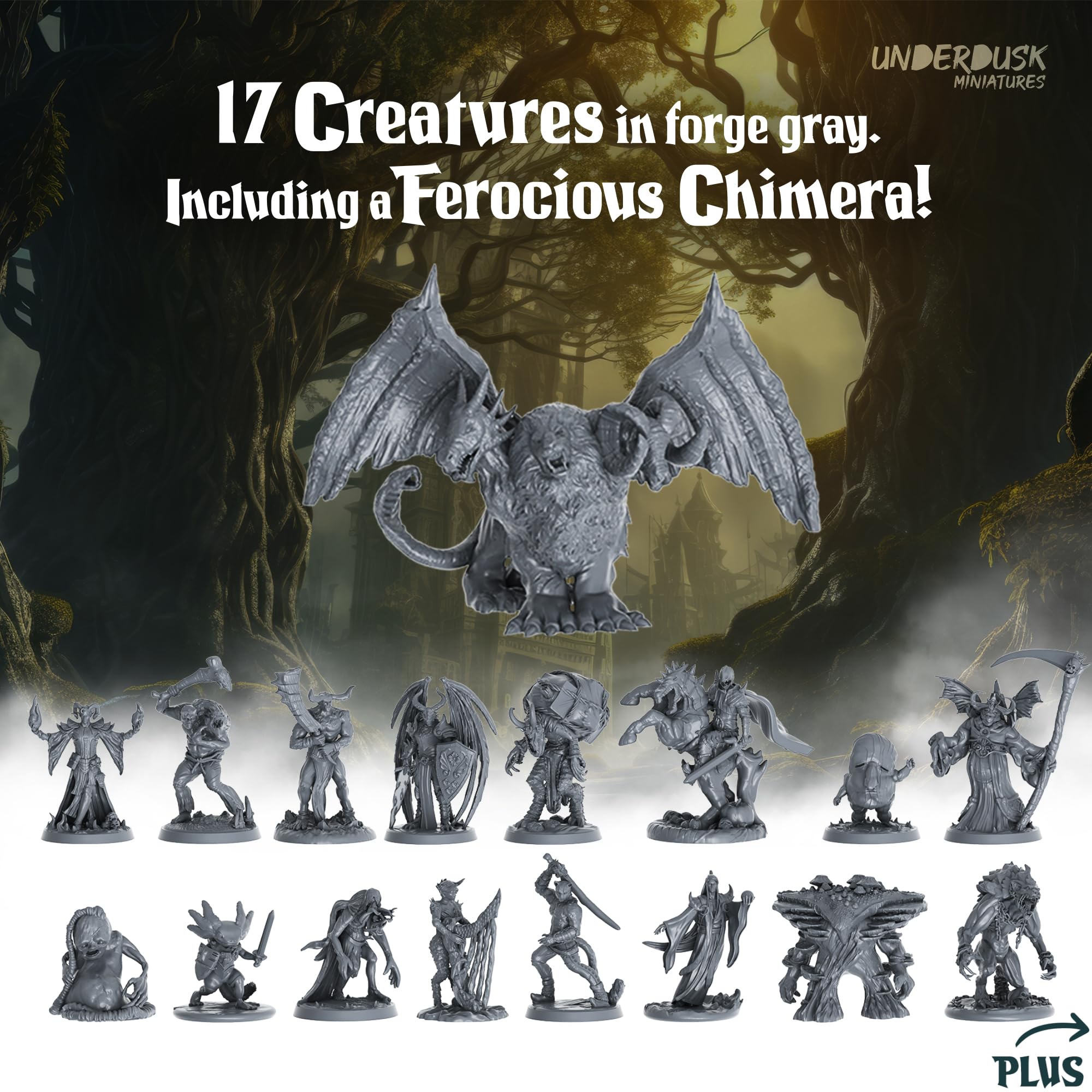 Underdusk chimera miniature—iconic centerpiece for dramatic battles and memorable boss moments.