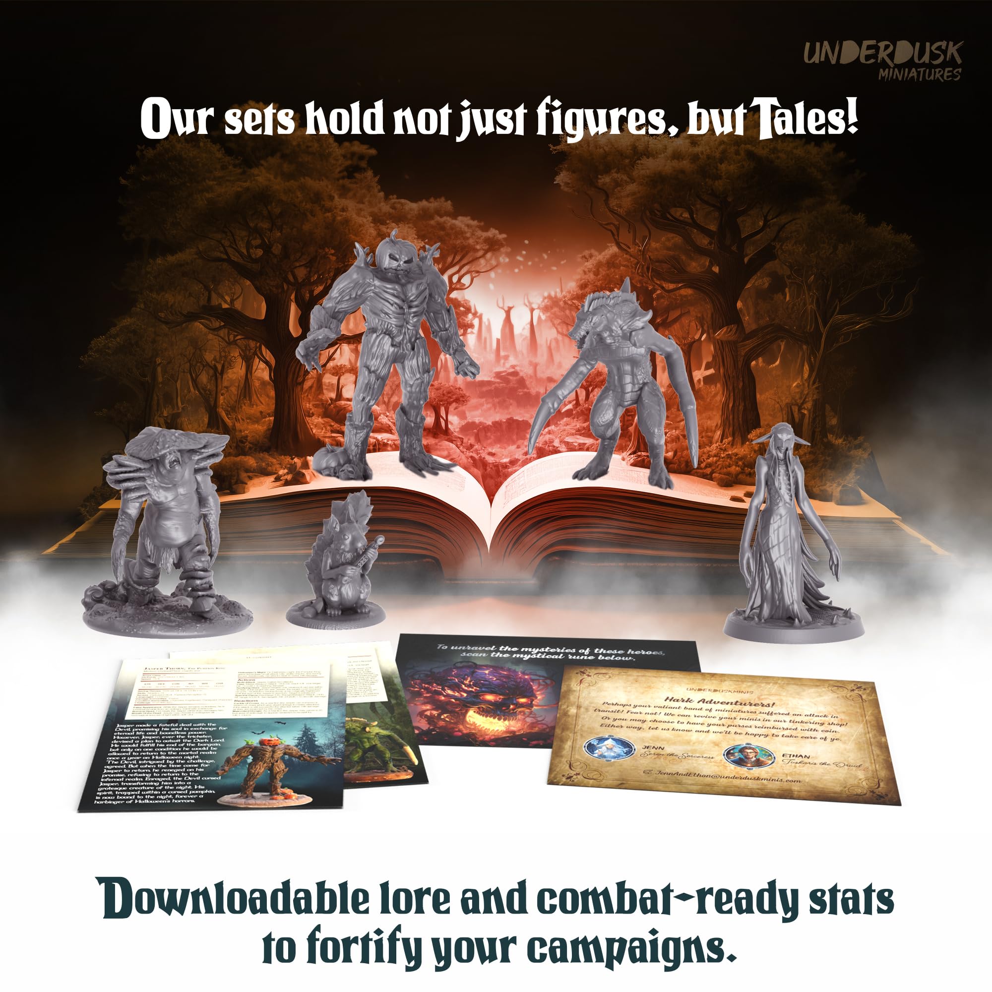 Underdusk Ominous Encounters standard 28mm figures fit RPG maps