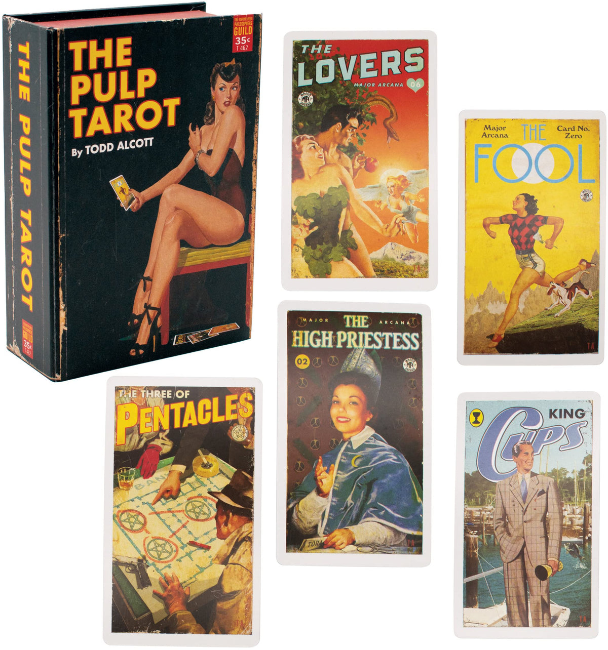 The Unemployed Philosophers Guild pulp tarot box front, ideal for display.