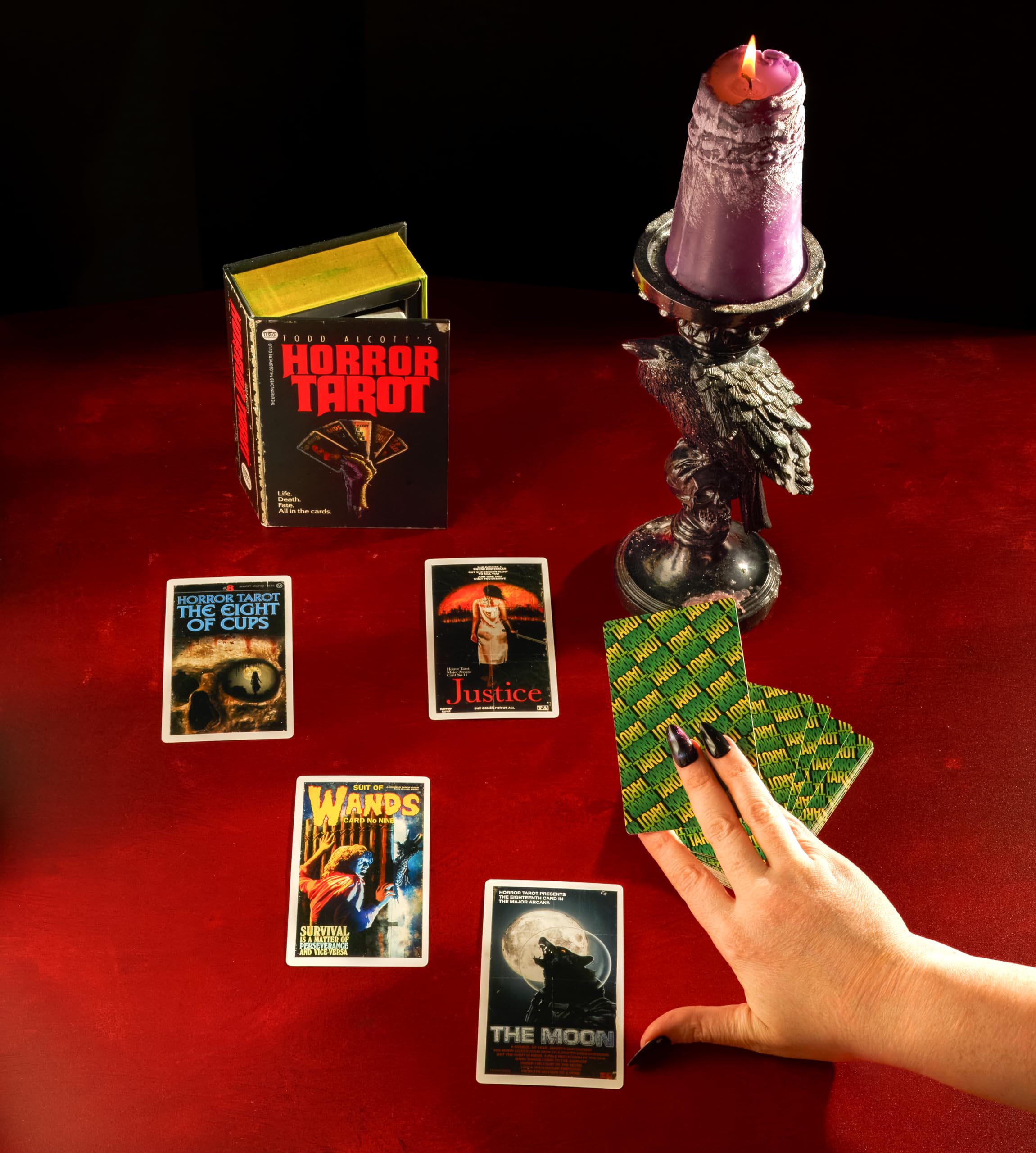 Gift-ready horror tarot packaging from The Unemployed Philosophers Guild.