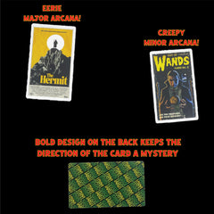 Instruction book cover accompanying the horror tarot deck for guidance.