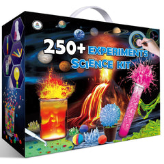 UNGLINGA 250+ science experiments kit cover, a complete learning toolkit for curious kids.