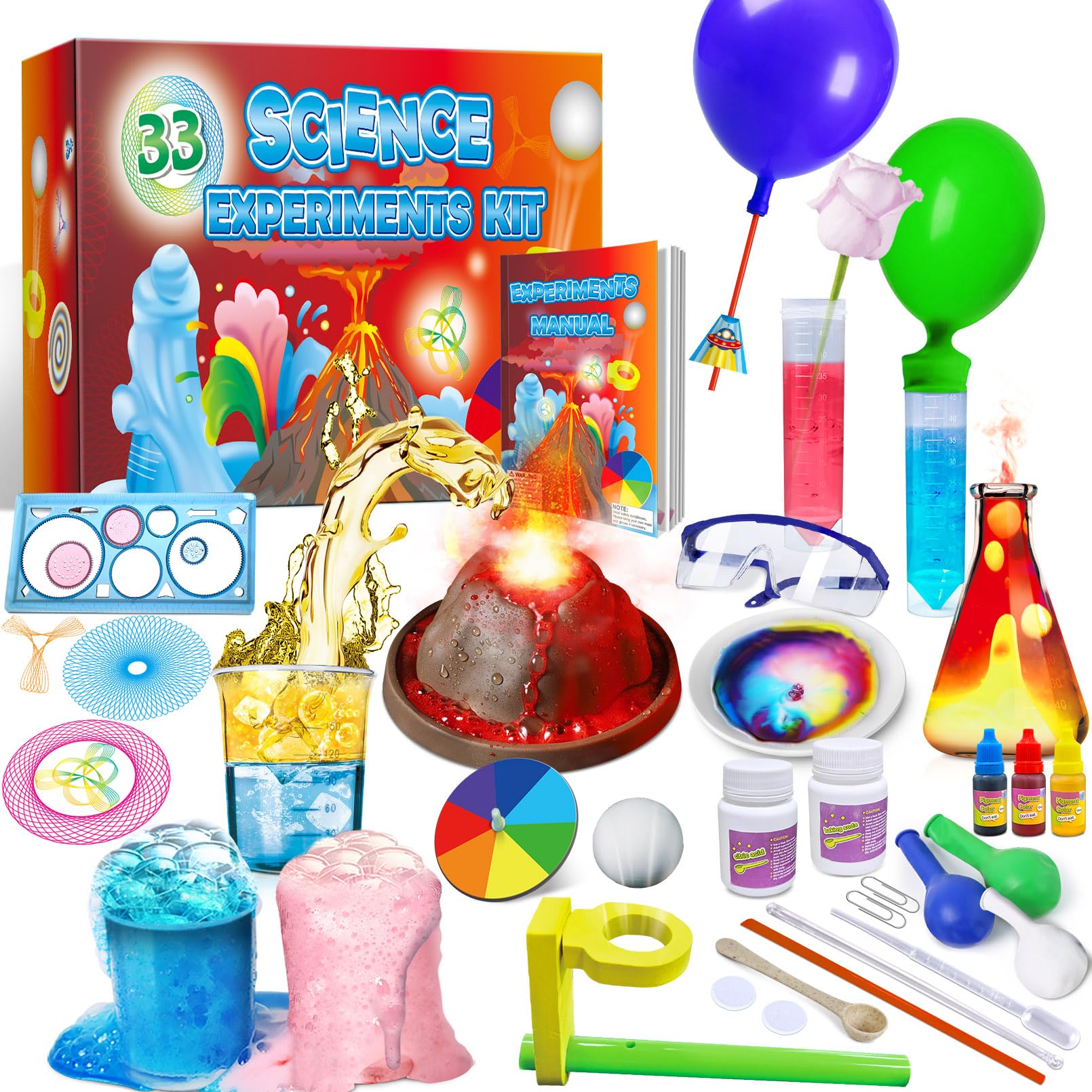 UNGLINGA 33 Experiments volcano eruption kit for hands-on science at home