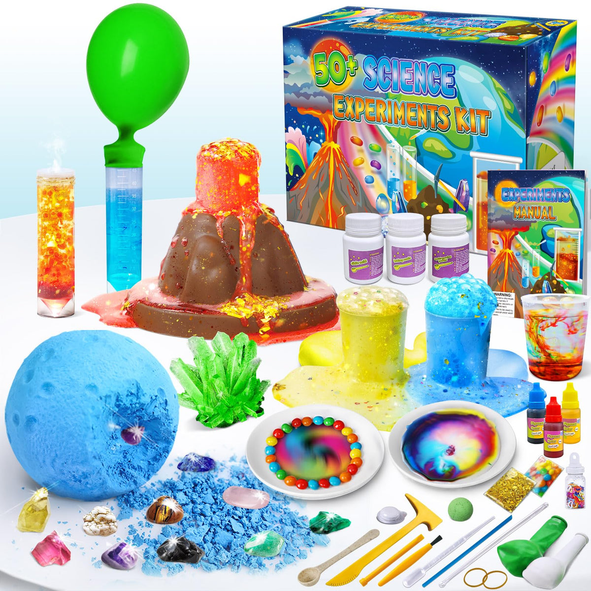 UNGLINGA 50+ science experiments kit promotes hands-on learning for curious kids.