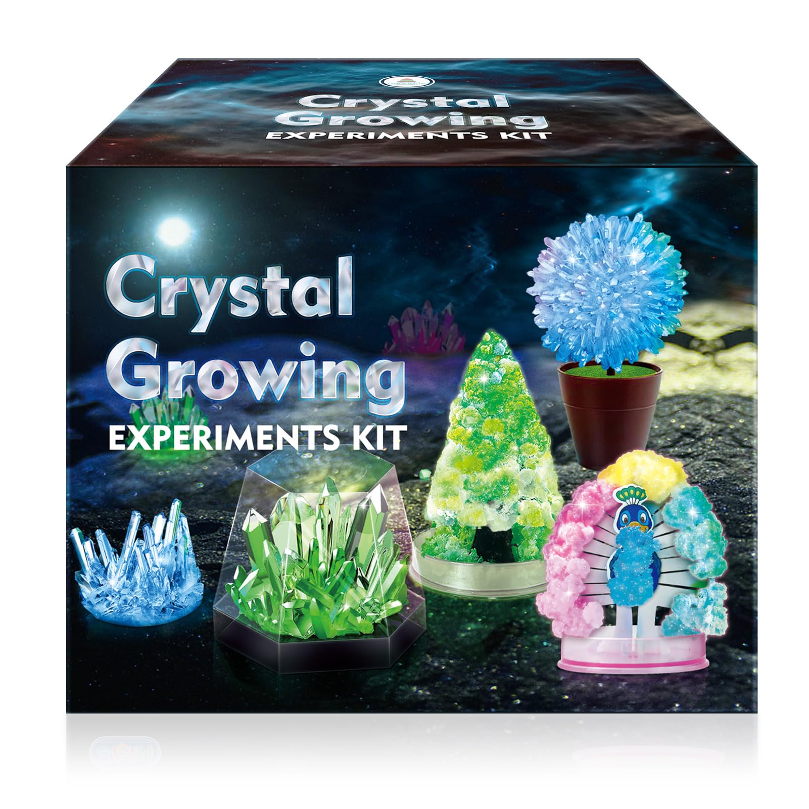 UNGLINGA crystal growing kit shows crystal growing experiments to spark curiosity and learning.
