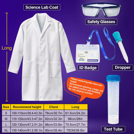 UNGLINGA Kids lab coat with ID card, adds realism to role-play.