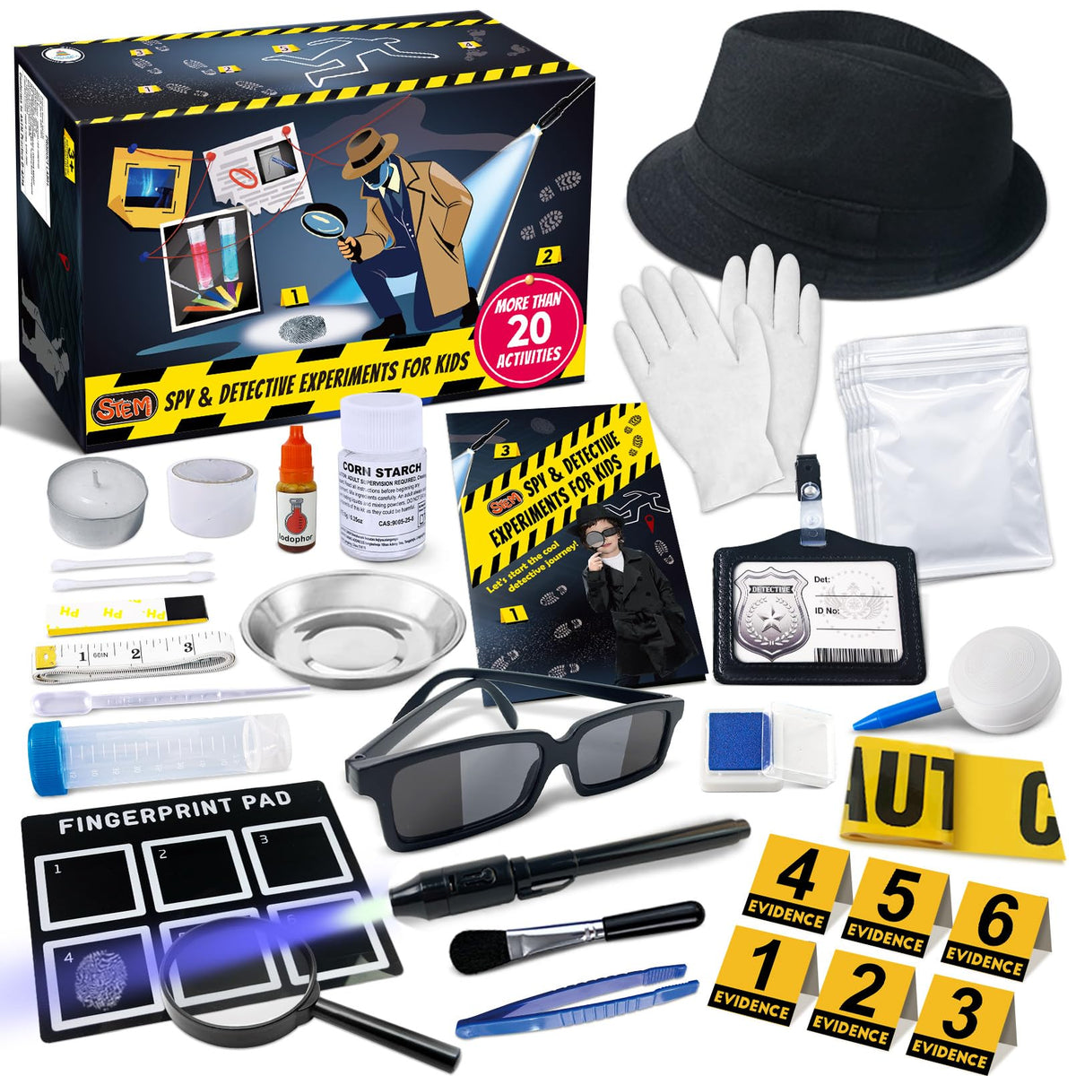 UNGLINGA Kids Spy Kit with detective hat and glasses for immersive roleplay