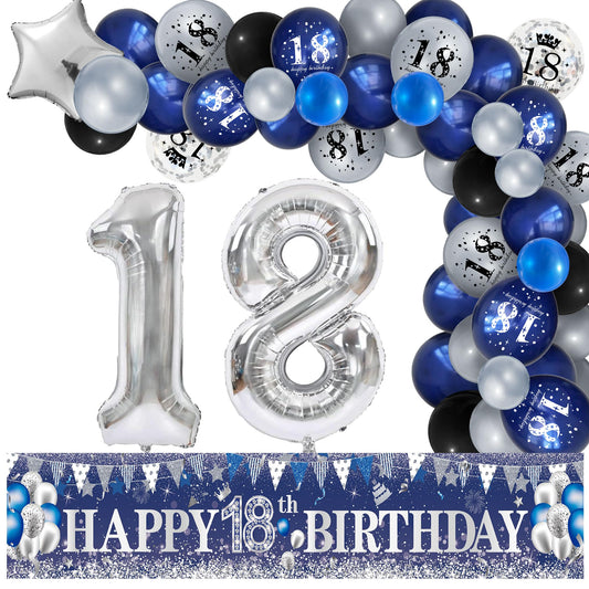 UniBirthLon navy blue banner for 18th birthday backdrop