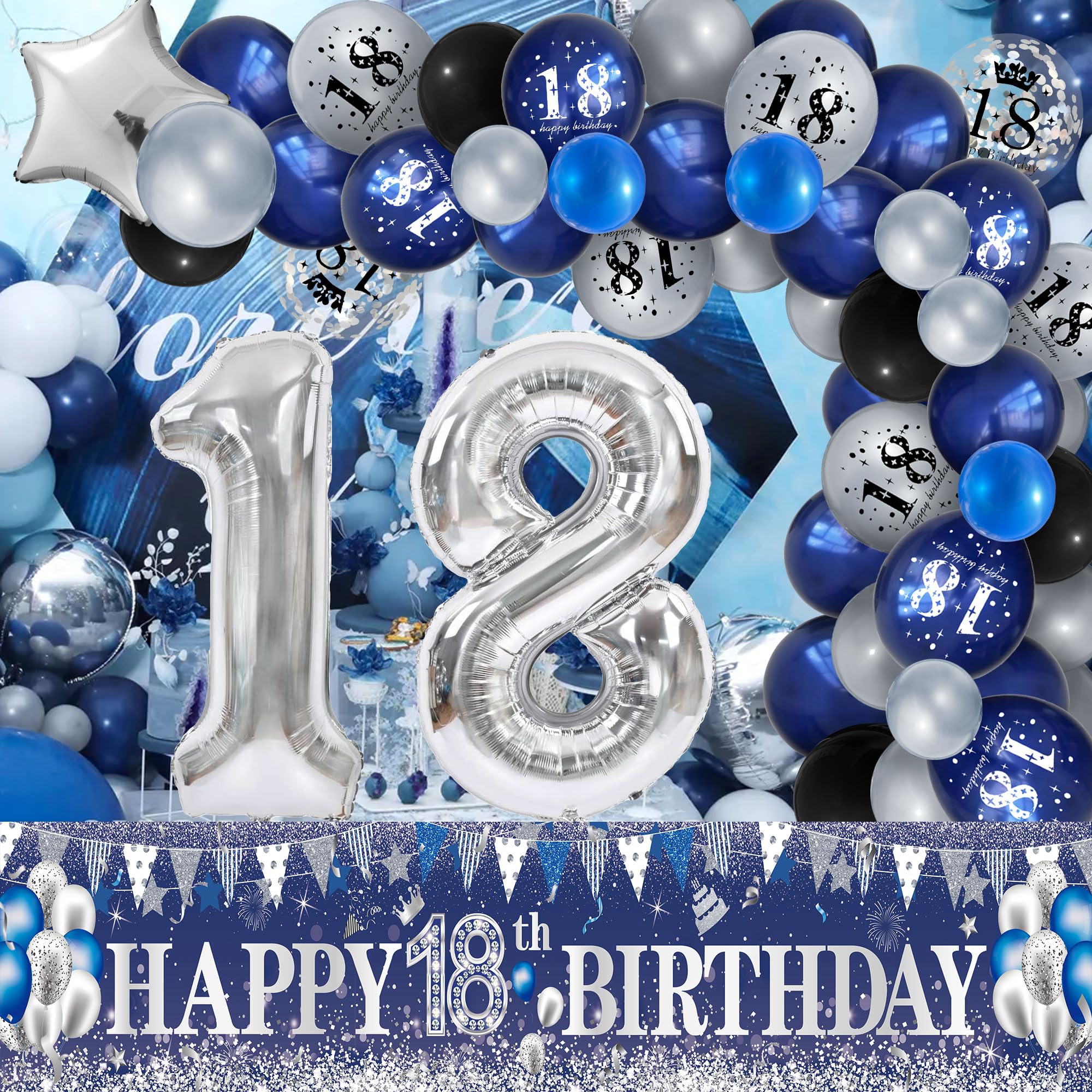 UniBirthLon silver star foil balloon adds festive shine