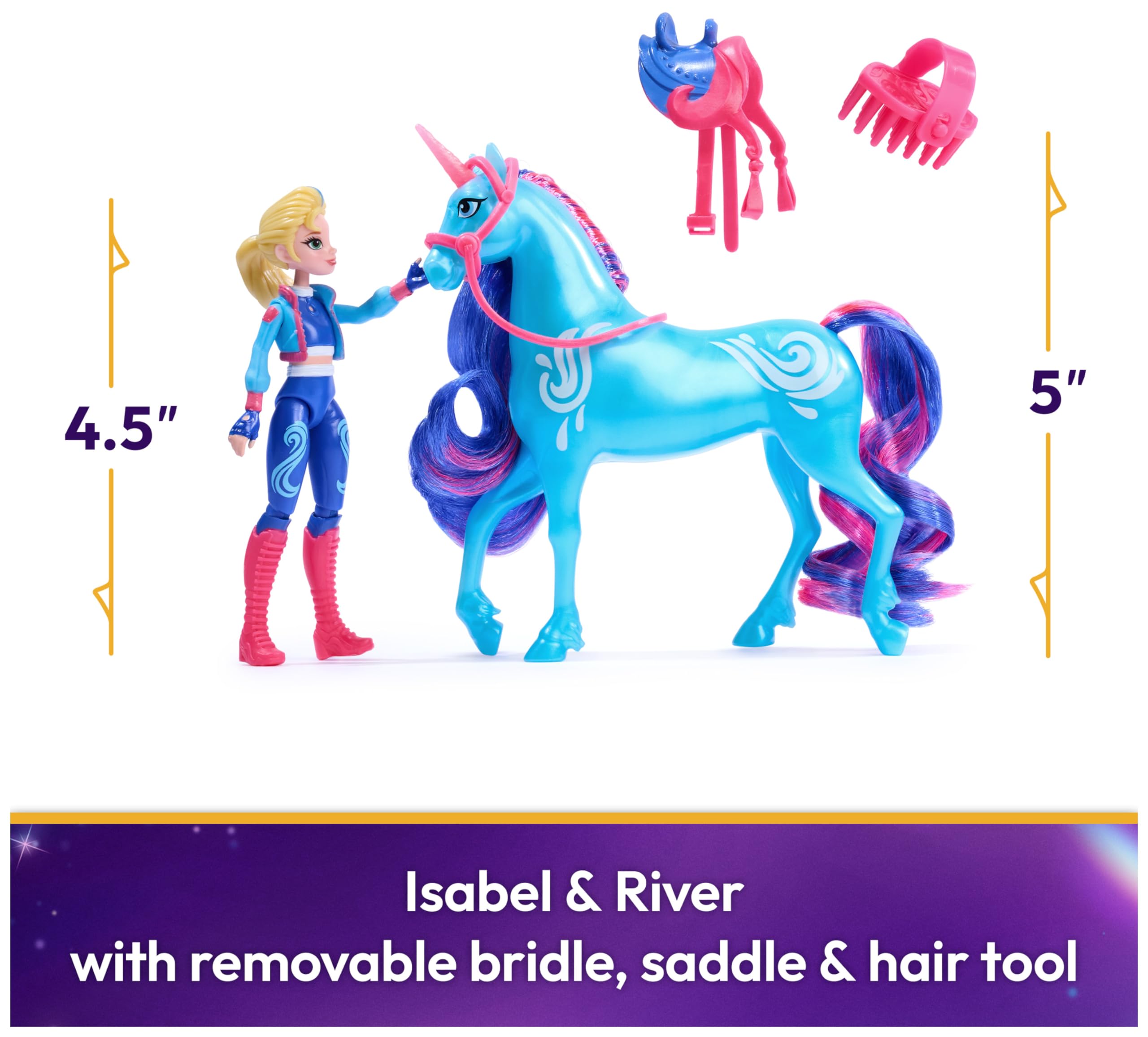Unicorn Academy Isabel doll close-up with 7-point articulation for dynamic poses