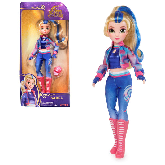 Isabel doll from Unicorn Academy front view, ready for imaginative play