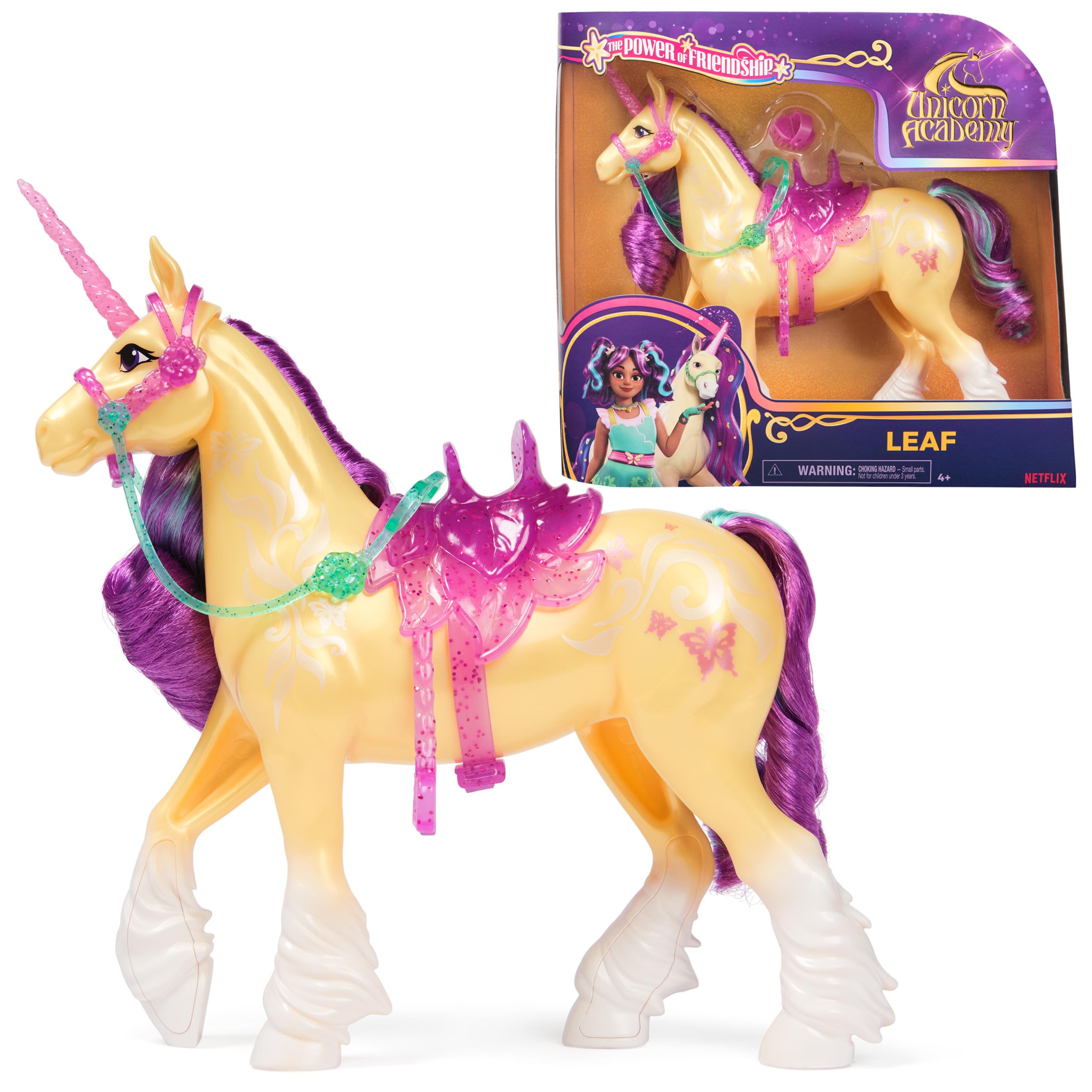 Unicorn Academy Leaf 11-inch unicorn figure ready for imaginative play.