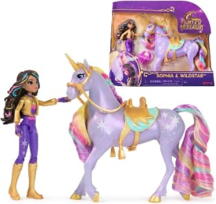 Unicorn Academy rider and unicorn set with brush for imaginative styling and role play.