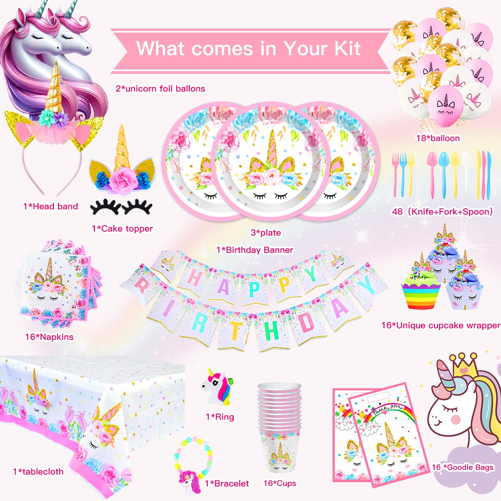 Unicorn Birthday Party Supplies: unicorn headband for cute party moments