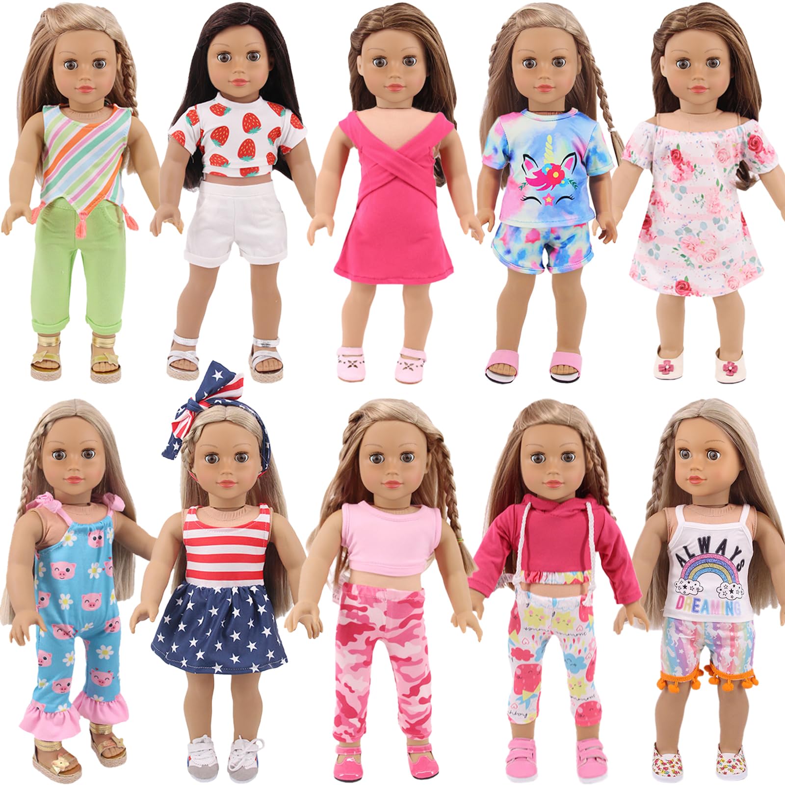 UNICORN ELEMENT 18-inch doll clothes set with dresses for creative dress-up play