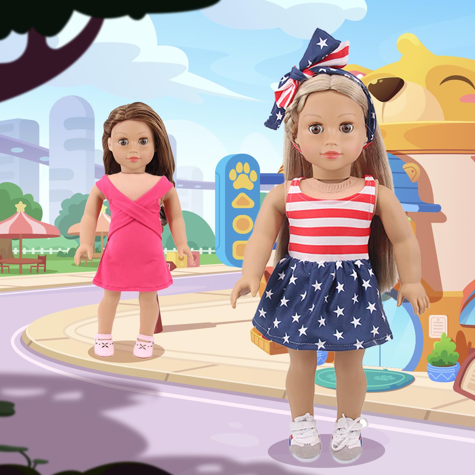 UNICORN ELEMENT costume dresses for 18-inch dolls to spark imaginative adventures