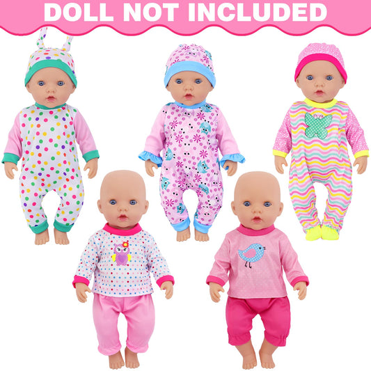 UNICORN ELEMENT jumpsuits with hats on display for 14-18 inch dolls