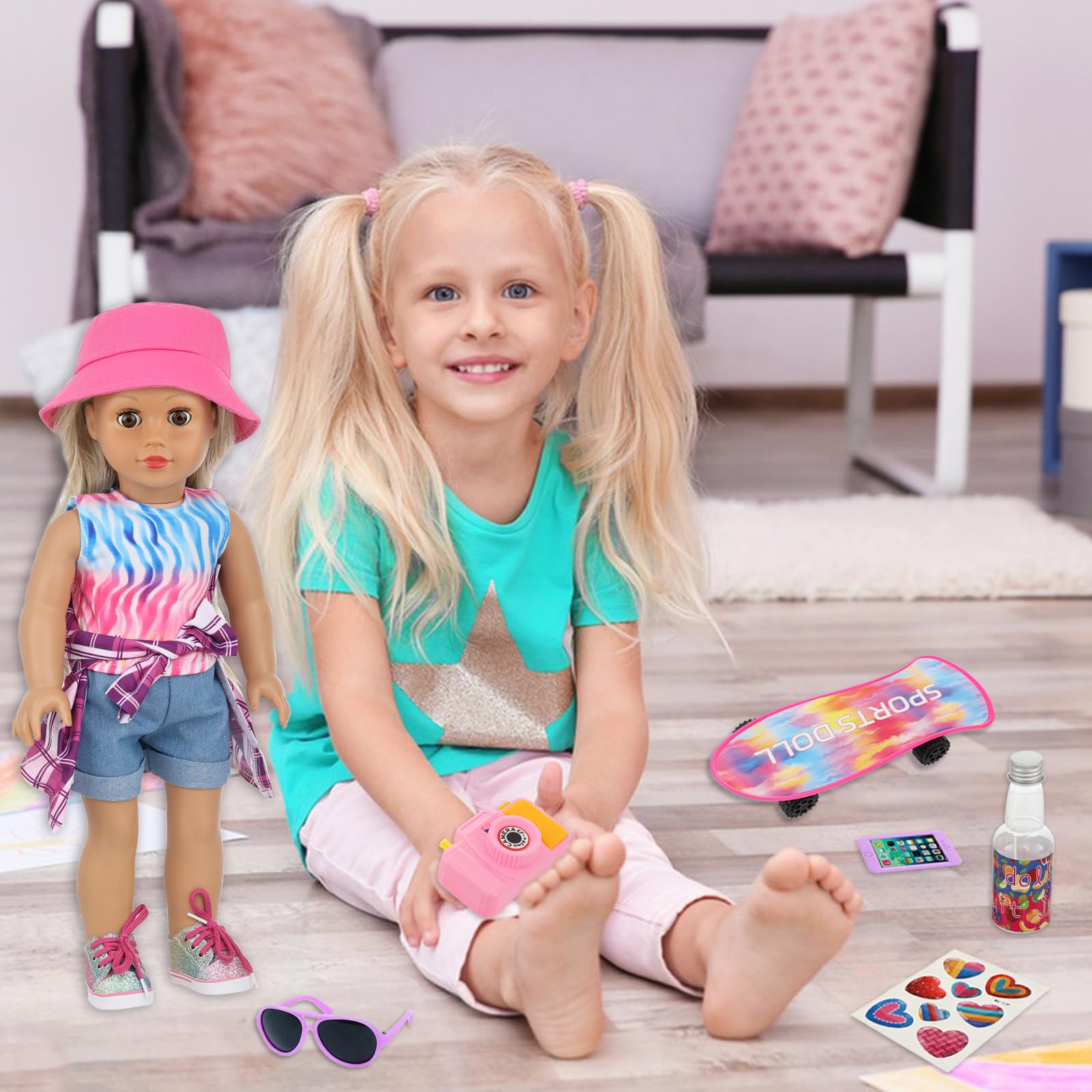 UNICORN ELEMENT denim shorts for 18-inch dolls enable versatile summer looks