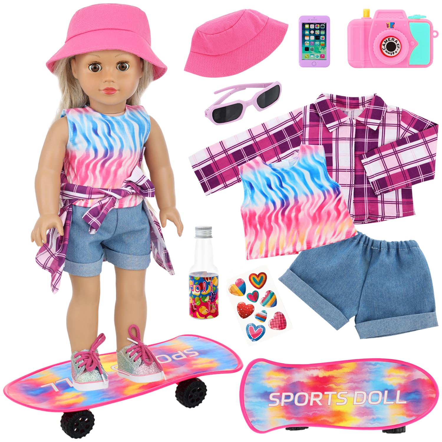 UNICORN ELEMENT fisherman's hat for 18-inch dolls supports imaginative outdoor styling
