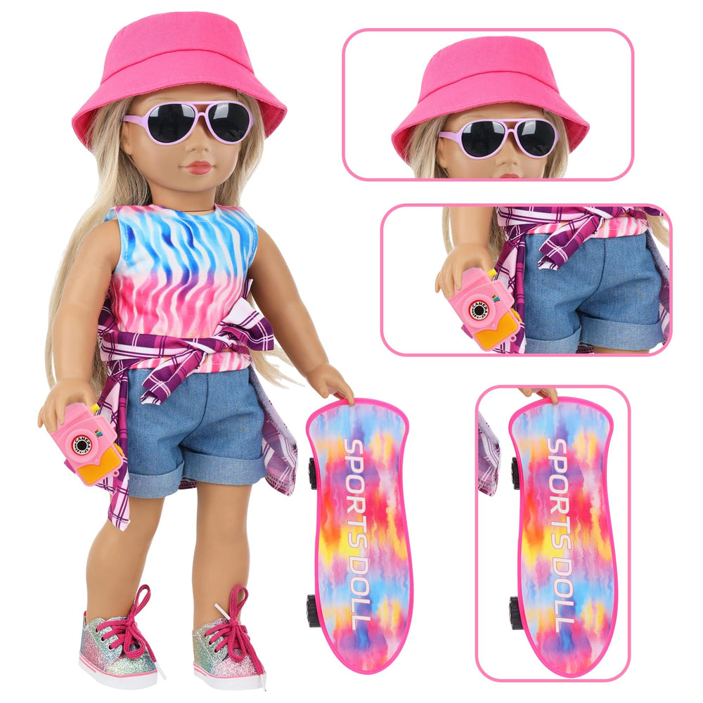 UNICORN ELEMENT tie-dye T-shirt for 18-inch dolls sparks colorful, creative play