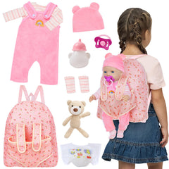 Unicorn Element baby doll backpack carrier for 14-18 inch dolls, durable and portable.