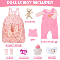 Unicorn Element doll clothes set with bottle and pacifier promotes creative pretend play.