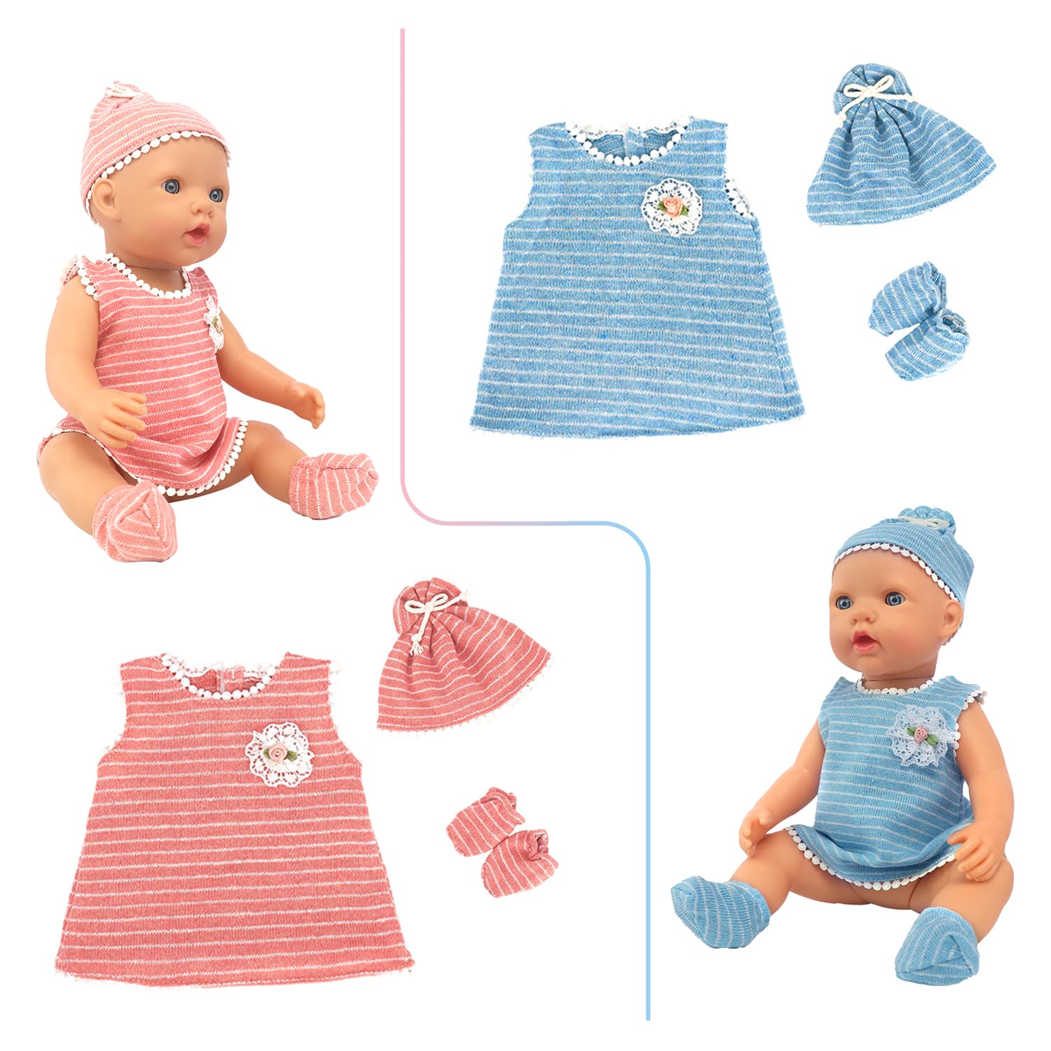 UNICORN ELEMENT Gift-ready doll clothes set for children aged 3+.