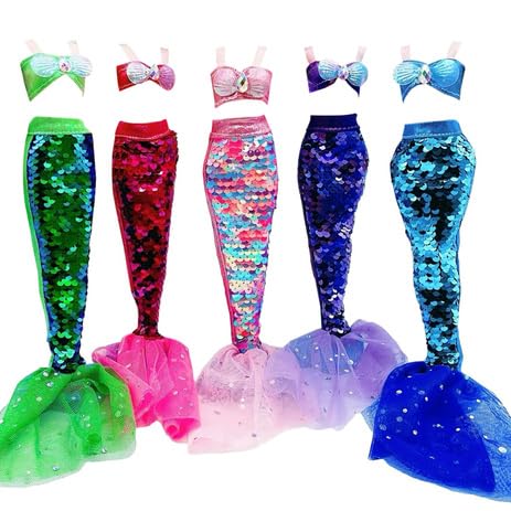 Unicorn Element pink mermaid-tail swimsuit for 11.5-inch dolls, ideal beach role-play.