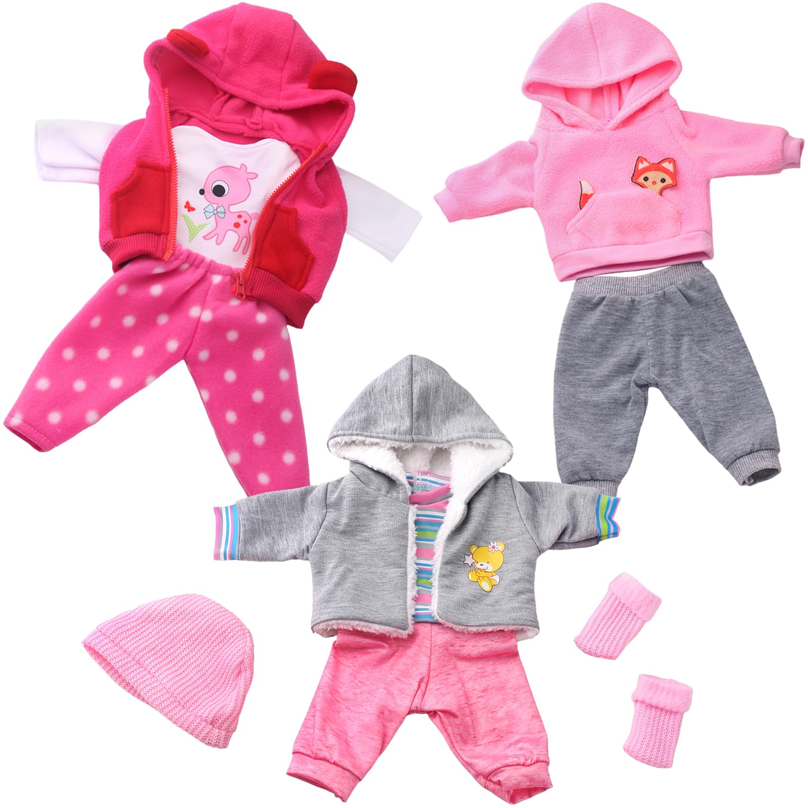 UNICORN ELEMENT rose hooded vest for 16-18 inch dolls, cozy up imaginative play
