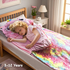 Unicorn Slumber unicorn-themed sleeping bag, doubles as a decorative room accent.