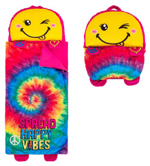 Unicorns & Robots tie-dye nap mat folded for easy storage