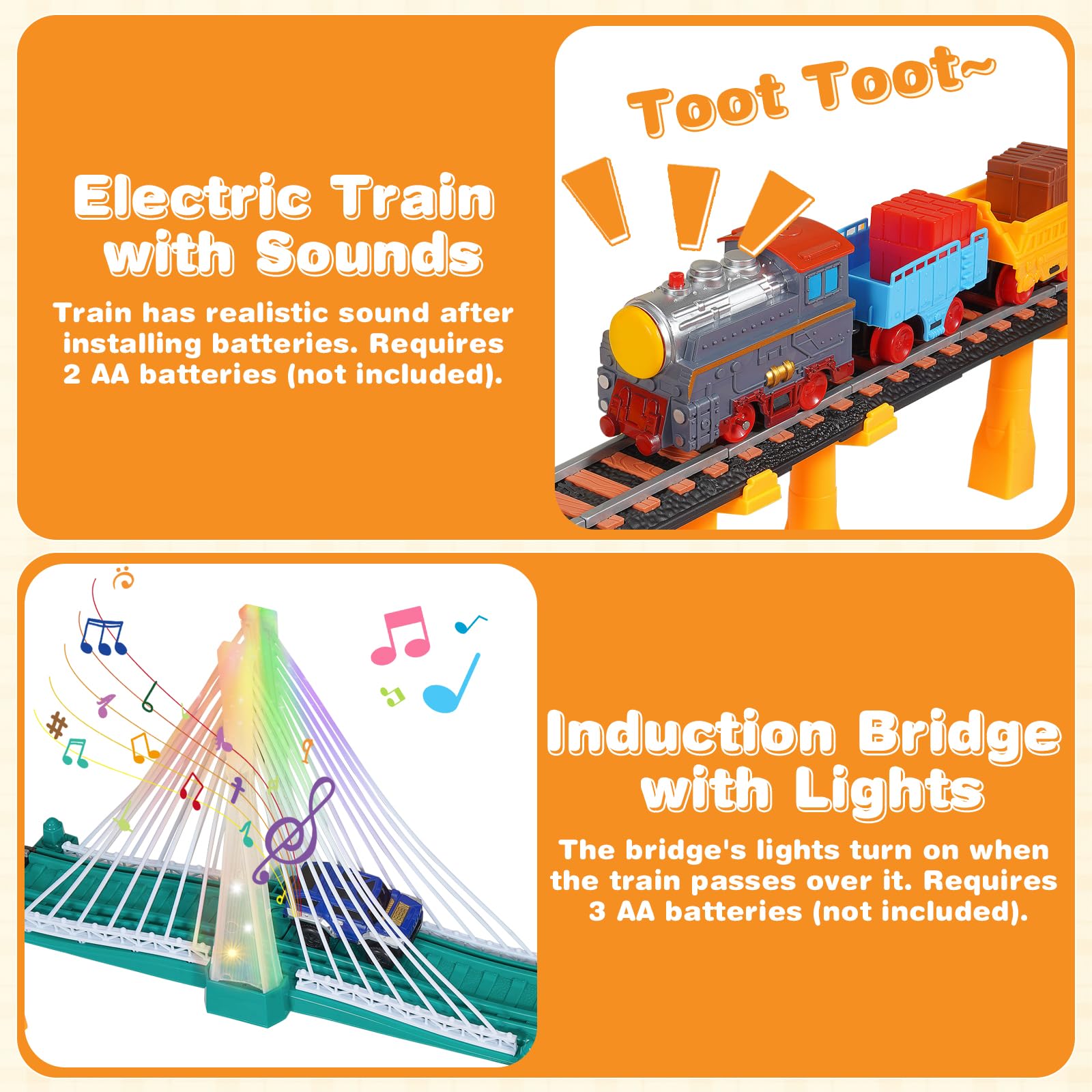 Unimoly light-up bridge illuminates scenes for engaging train moments