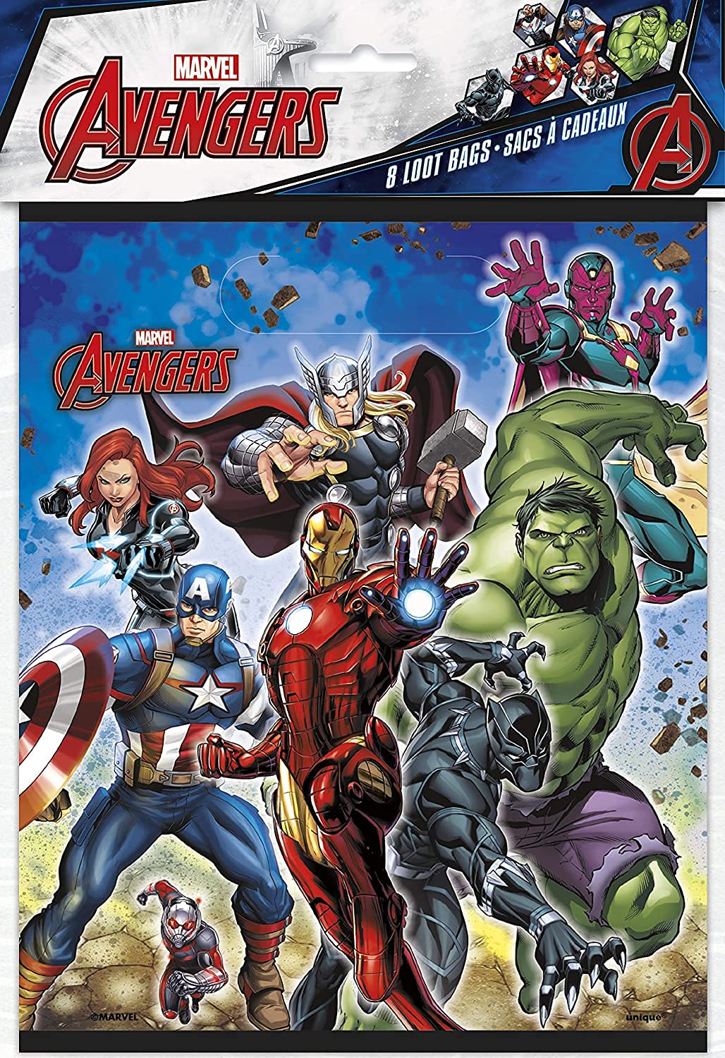 Unique Avengers rubber bracelets worn as wearable keepsakes for guests.