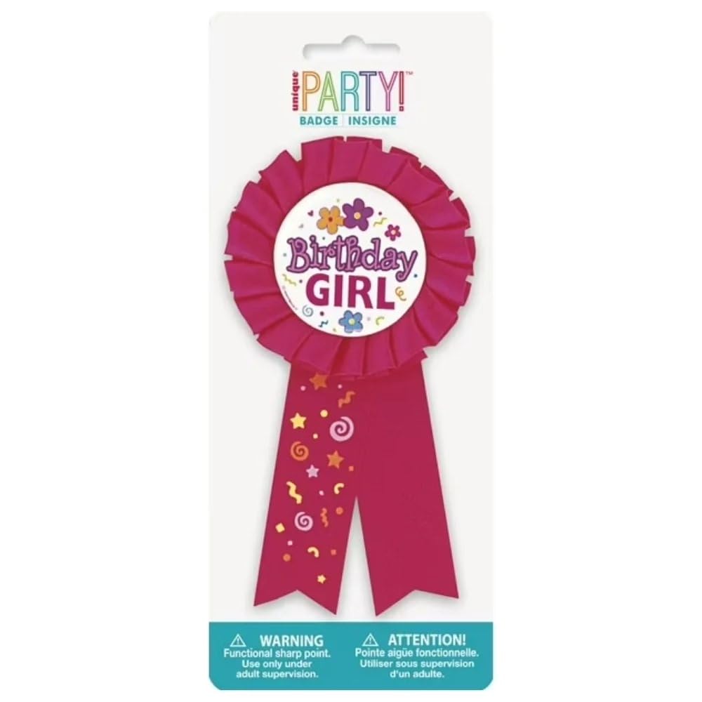 Unique Birthday Girl Red Fabric Award Badge 7inch on-vest display emphasizes celebratory status
