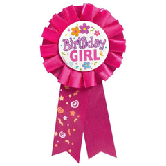 Unique Birthday Girl Red Fabric Award Badge 7inch packaging, premium presentation for gifting