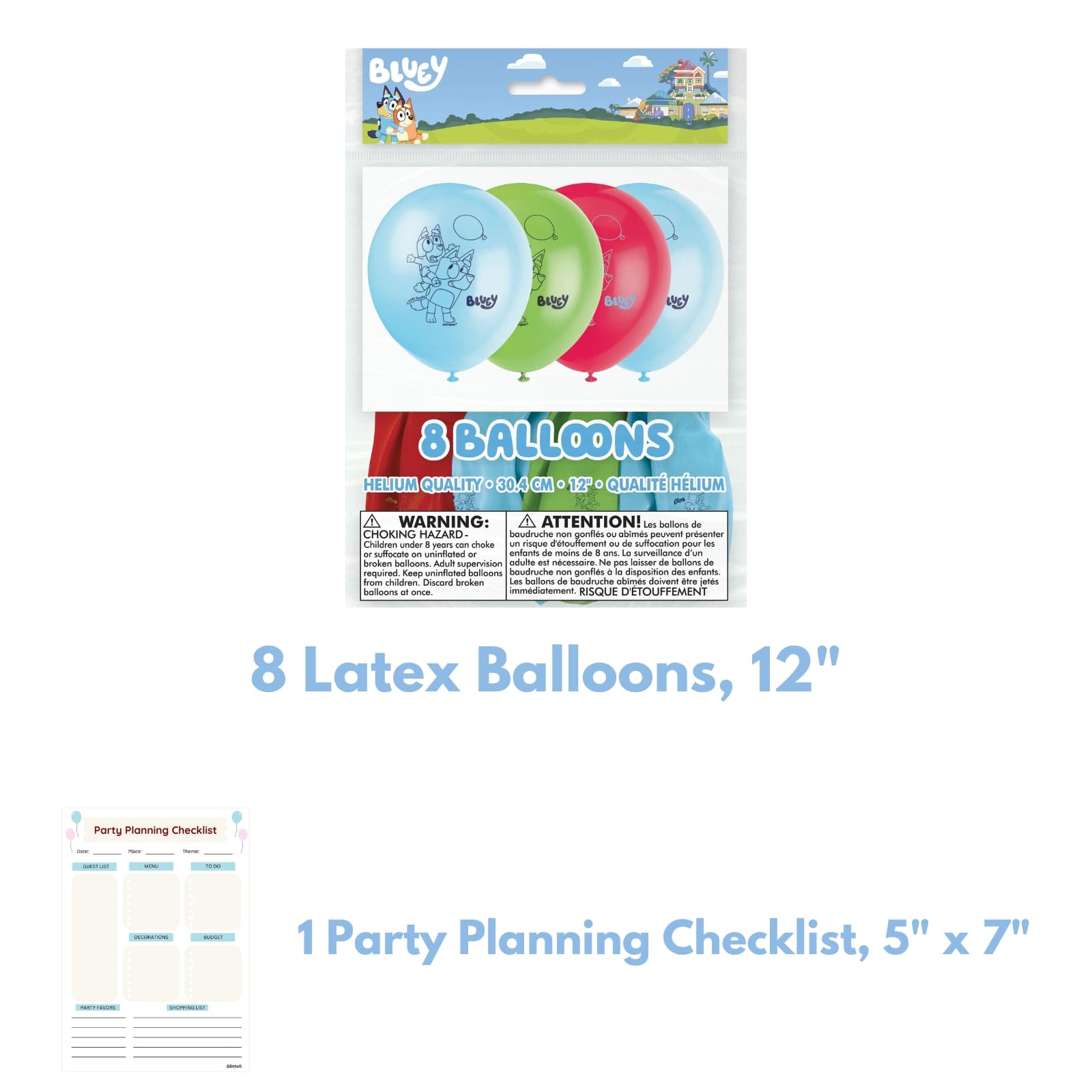 Unique Bluey balloons feature two-sided designs visible from every angle.