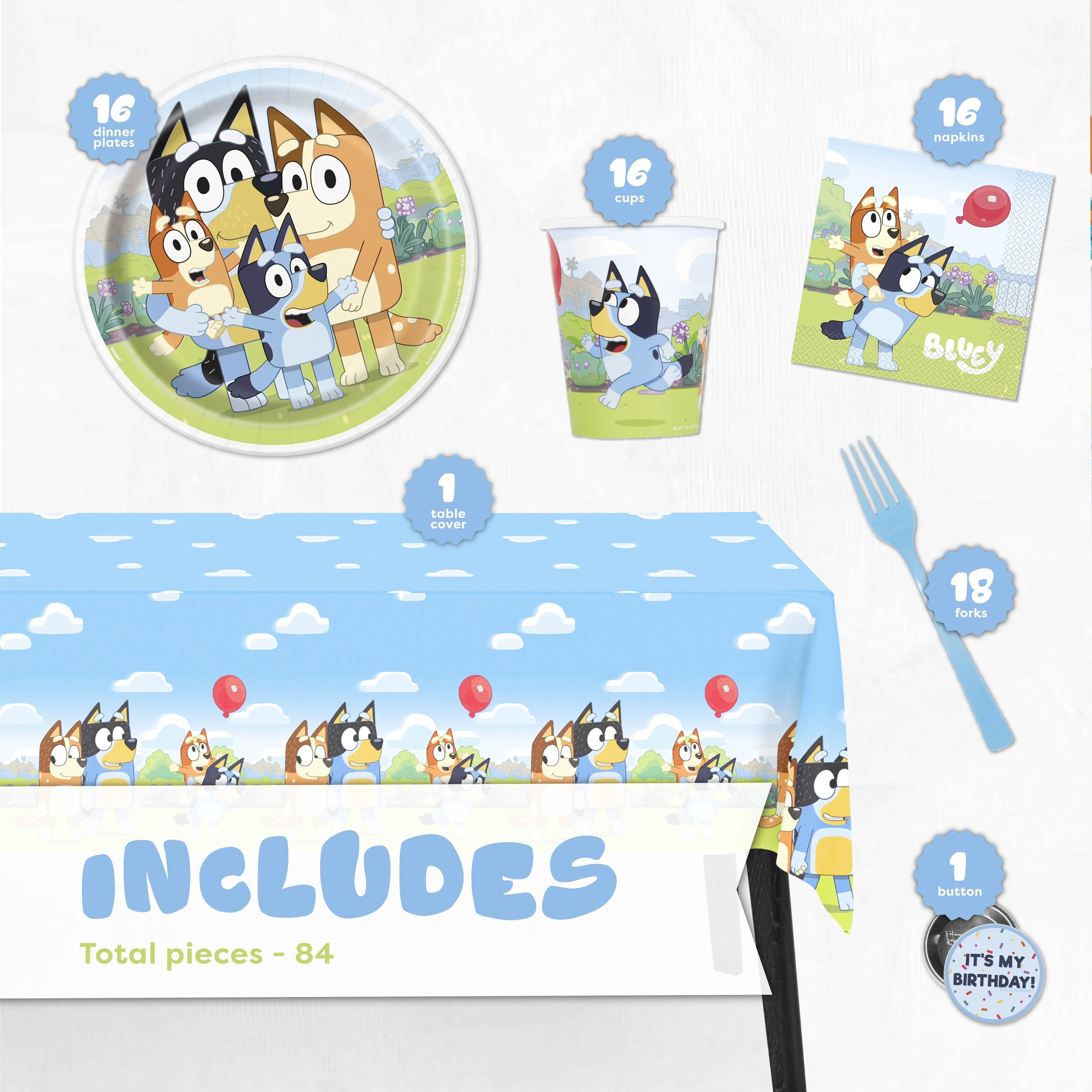 Unique Bluey 9-inch plates showcase characters for a kid-friendly dining experience.