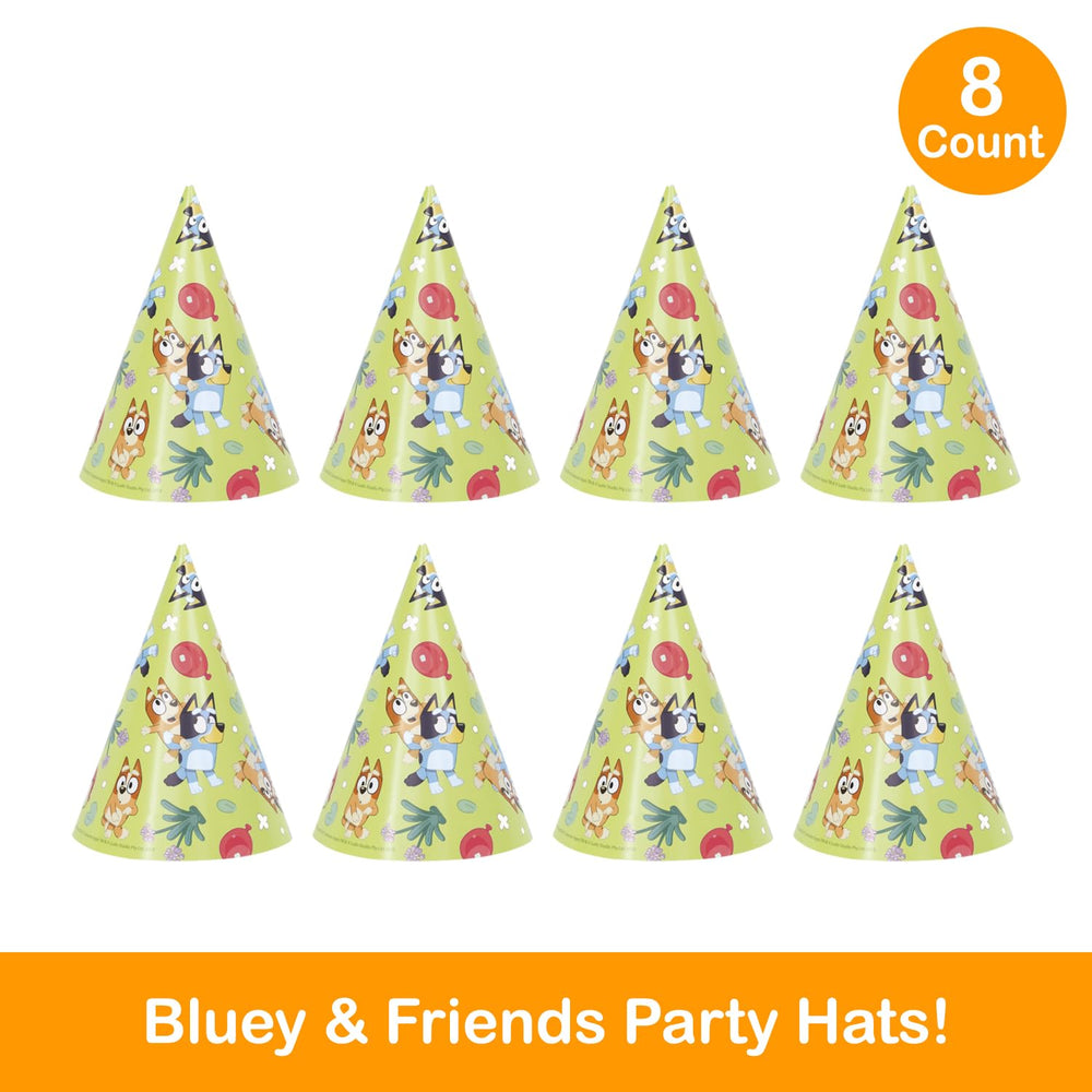 Unique Bluey party blowouts closeup showing kid-friendly design