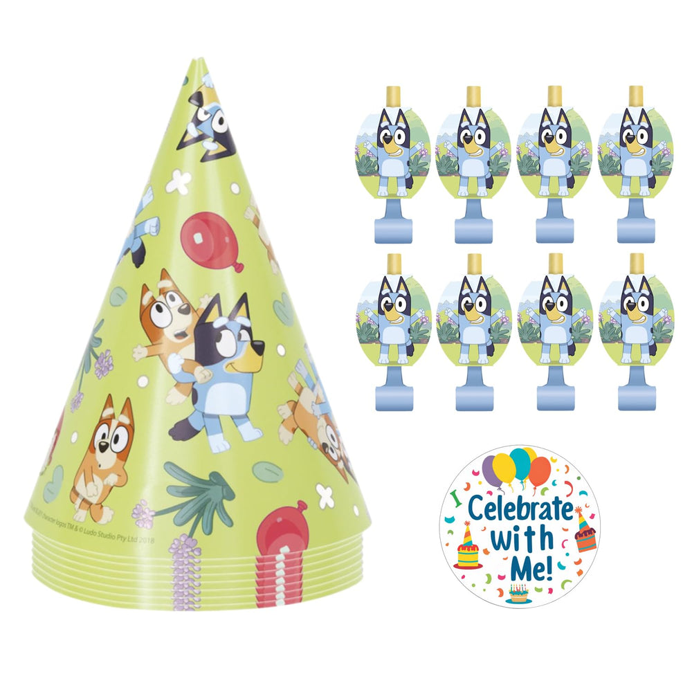 Unique Bluey party hats collection for a festive birthday vibe