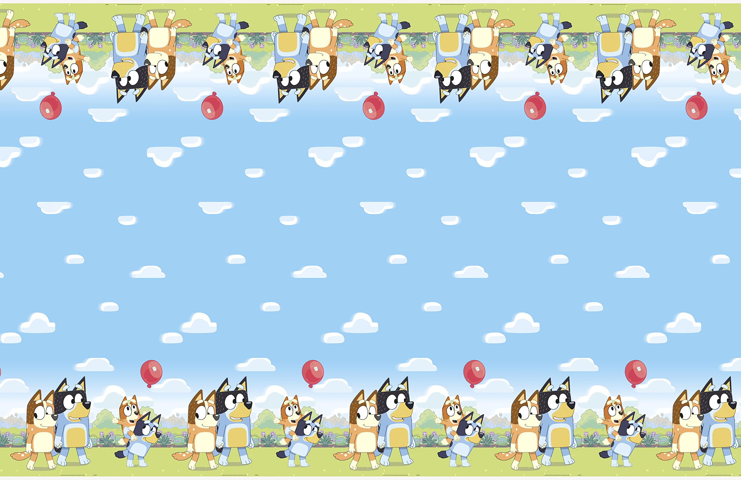 Unique Bluey table cover packaging shows two covers and sticker set.