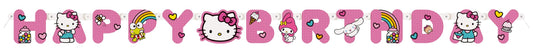 Unique Hello Kitty banner hanging as a festive backdrop for parties.