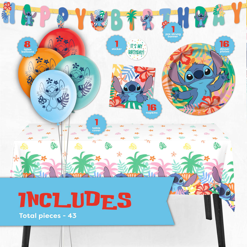 Unique Lilo and Stitch table cover adds a themed dining area for celebration